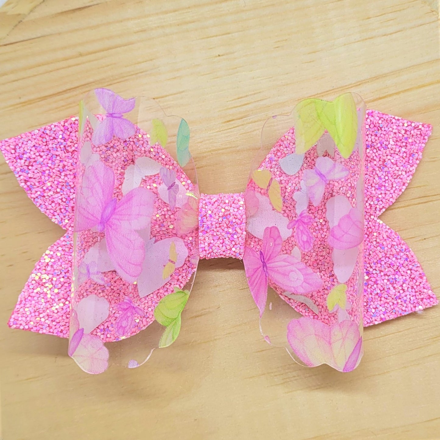 Pink Butterfly Jelly  Bow