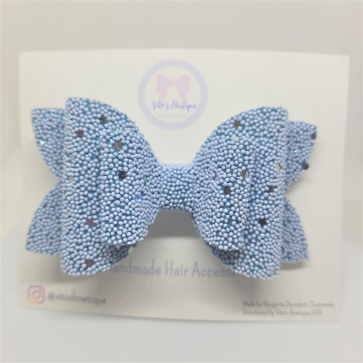 4"Blue and Silver Classic Bow